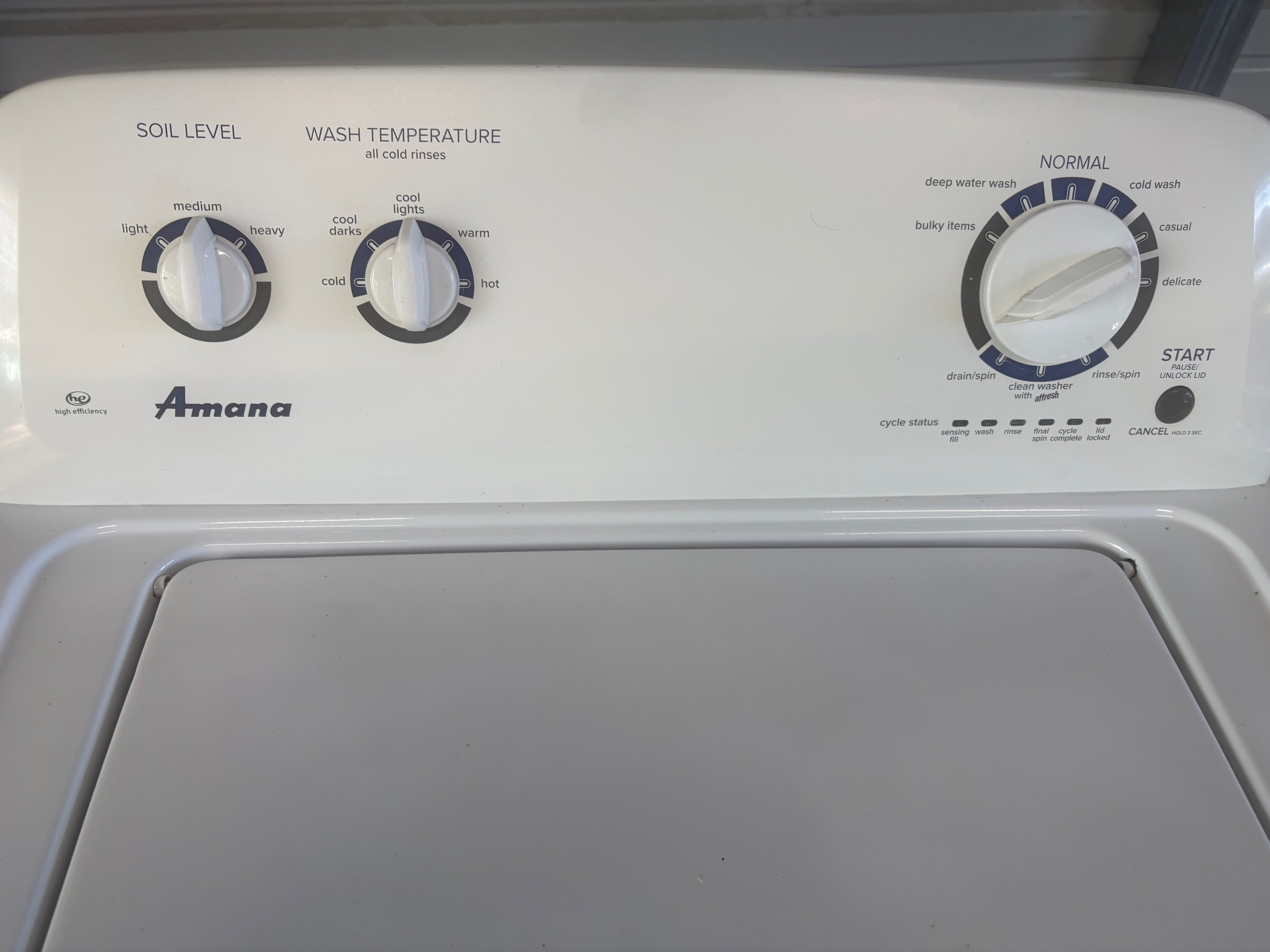 Matching Amana Washer and Dryer Set