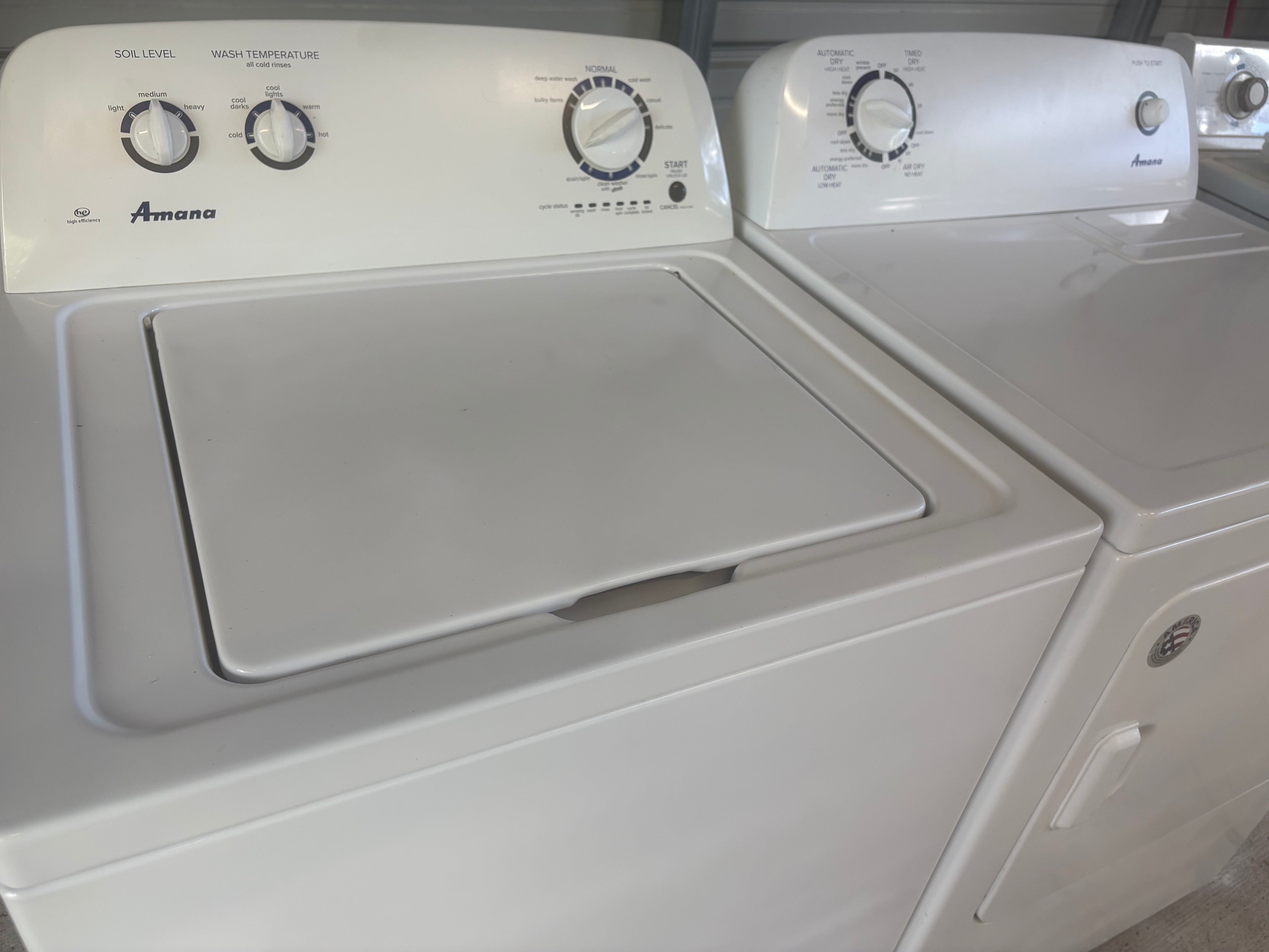 Matching Amana Washer and Dryer Set